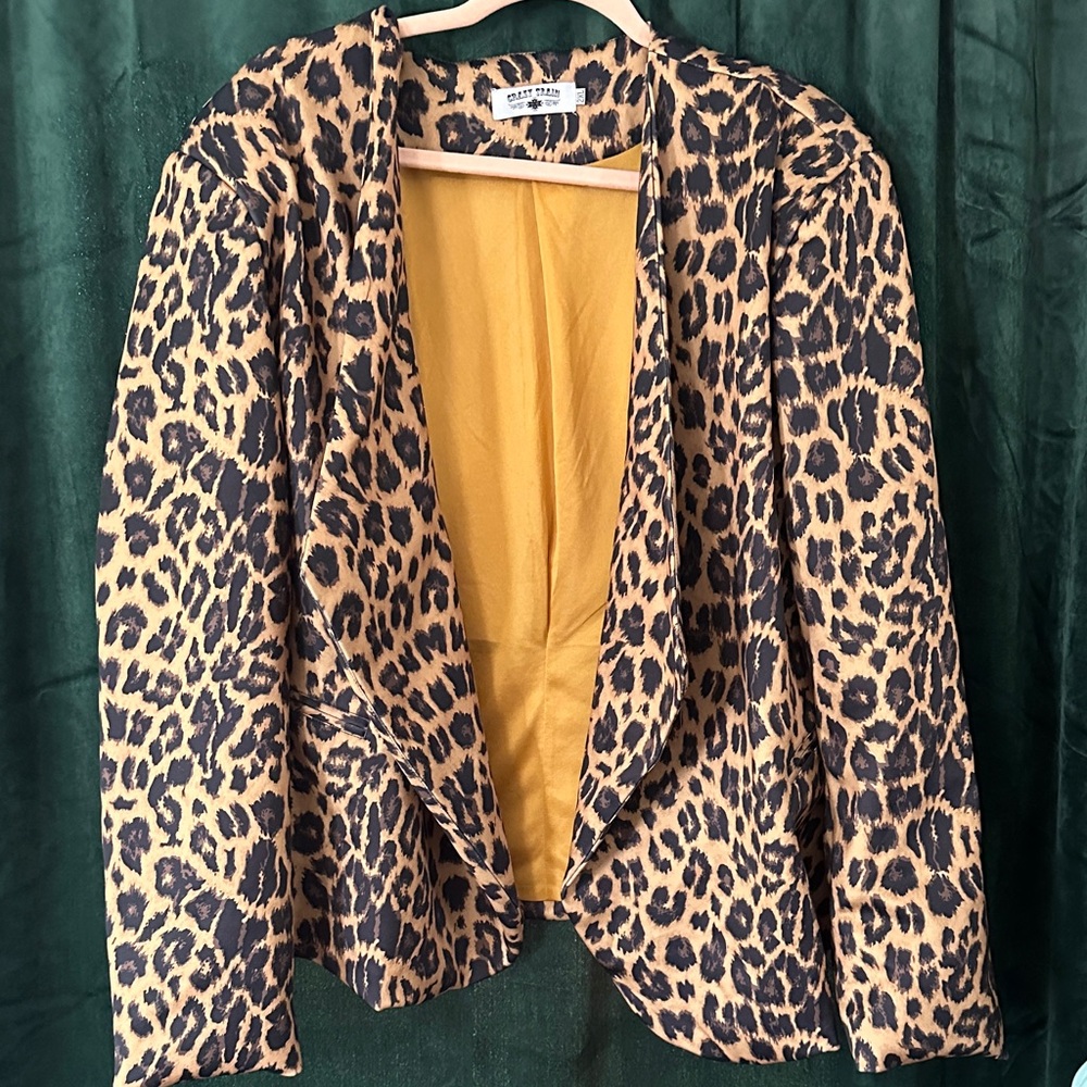 Crazy Train Leopard Print Blazer in Tan and Black